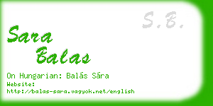 sara balas business card