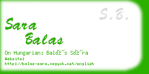 sara balas business card